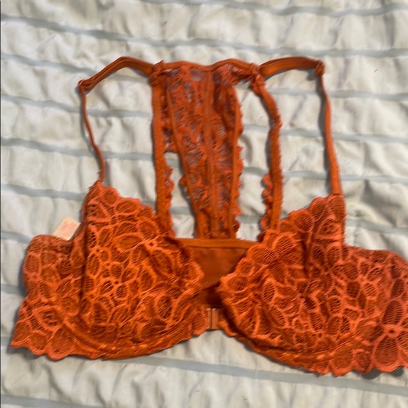 PINK Victoria's Secret Other - PINK Victoria's Secret Orange Lace Racerback Bralette
